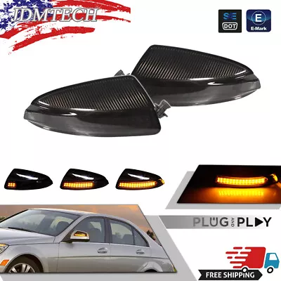 Pair Black Sequential Side Mirror Lamps For Mercedes Benz W164 ML350 ML450 ML500 • $29.99