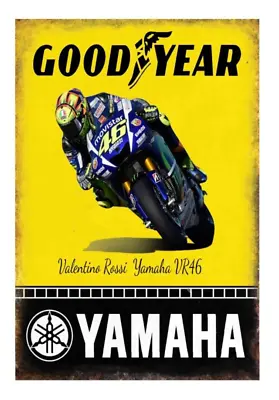 £4.99 • Buy Metal Tin Signs Valentino Rossi Vintage Yamaha Retro Home Man Cave Garage Shed