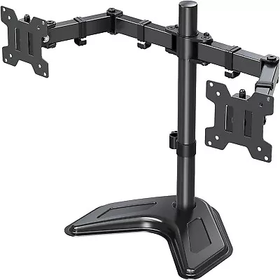 MOUNTUP Dual Monitor Stand Free-Standing Monitor Stands For 2 Monitors Up To 27 • $29.99