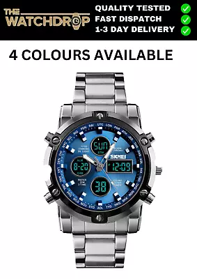 SKMEI Mens Wristwatch Waterproof Military Analogue Digital Watches Chronograph • £16.09