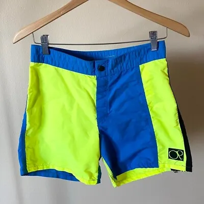 Vintage OP Ocean Pacific Neon Green Blue Shorts • $25