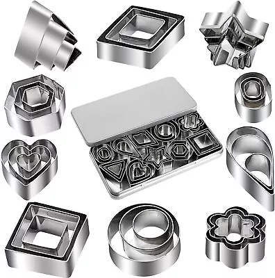 Mini Cookie Cutter Shapes Set - 30 Tiny Stainless Steel Stamps Of Silver  • $13.99