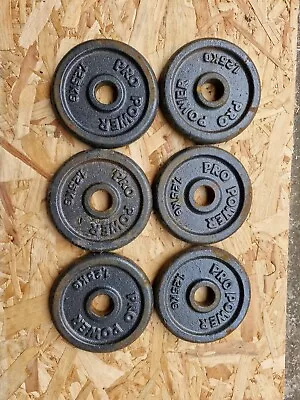 Joblot X 6 Pro Power Cast Iron 1.25kg Dumbell Weight Plates 1 Inch • £15