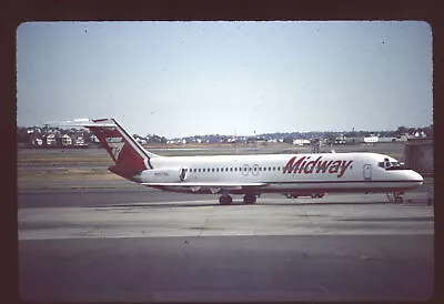 Orig 35mm Airline Slide Midway Airlines DC-9-30 N937ML [3122] • $4.99