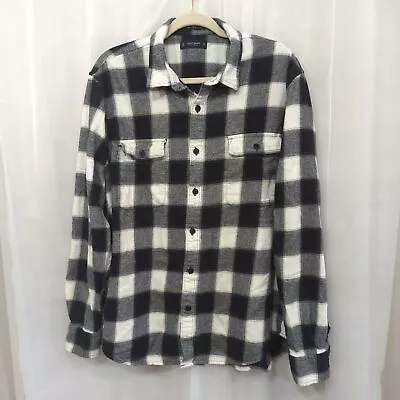 Lucky Brand Flannel Shirt Mens XL Black White Plaid • $16