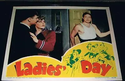 VERY RARE 1943 Max Baer Boxing Movie Poster Lobby Card In LADIES DAY Champion • $249.99