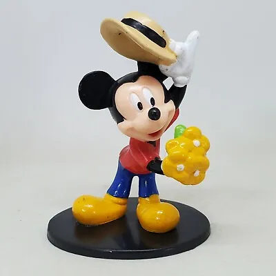 Mickey Mouse With Hat & Flower Bouquet PVC Figure Applause Disney Cake Topper • $9.39