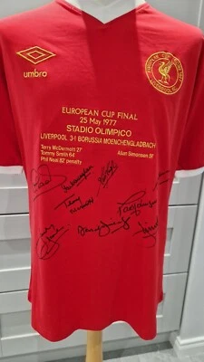£150 • Buy Rare Liverpool Fc Embroidered 1977 European Cup Final Shirt Signed By 9 Players