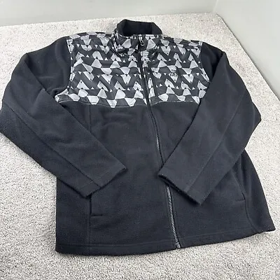 The North Face Fleece Full Zip Jacket Rare Pattern Men Large Black Gray • $33.71
