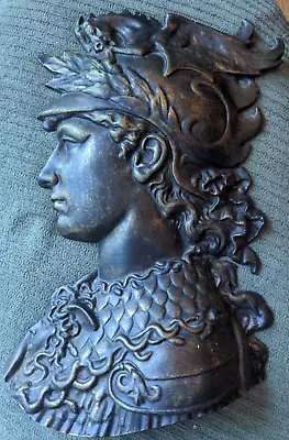 Vintage Perseus Medusa Greek Mythology Bust 16 3/4  Cast Aluminum Wall Hanging • $44.99
