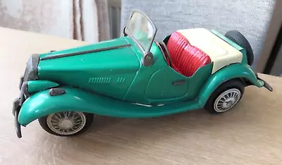 Vintage Bandai MG Friction Tin Toy Car Roadster Metallic Green Made In Japan • $50.51