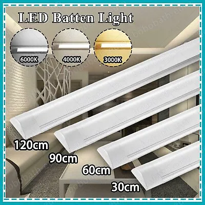 10X LED Strip Lights 30-150cm Batten Tube Light Garage Workshop Office Lamp • £134.39