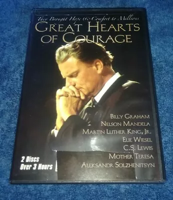 Great Hearts Of Courage DVD 2-Disc Set Billy Graham Martin Luther King Jr Lewis • $9.49