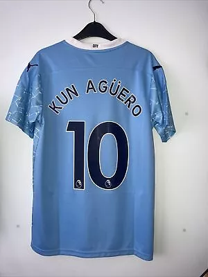 1:1 Man City Football Shirt Aguero 20/21 Season Mens S • £30