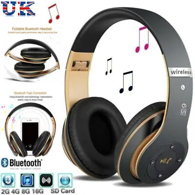 Wireless Bluetooth 5.1 Headphones Noise Cancelling Over-Ear Stereo Earphones UK • £11.99