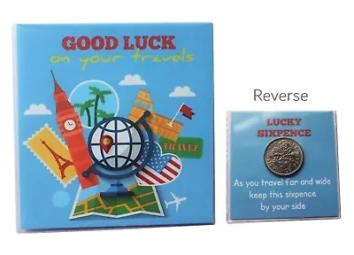 £2.39 • Buy Good Luck On Your Travels Holiday Lucky Sixpence Charm Backpacking Gift/envelope