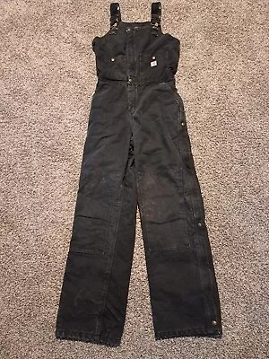 Carhartt Black Women's Insulated Duck Bib Overalls Size Medium Quilted 101046 • $54.94