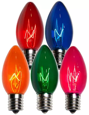 25 C9 Multi-Color Transparent Replacement Christmas Light Bulbs Holiday Wedding • $14.29