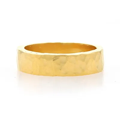 Yellow Gold Custom Hammered Men's Wedding Band - 24k Ring • $2999.99