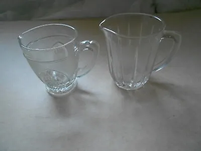 2 X VINTAGE PRESSED GLASS CREAMERS - Cream Jugs - 1950's/60's • £9.99