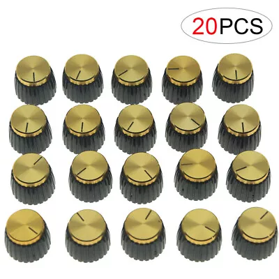 20Pcs Guitar AMP Amplifier Knobs Black W/ Gold Cap Push On Knobs For Marshall US • $14.79