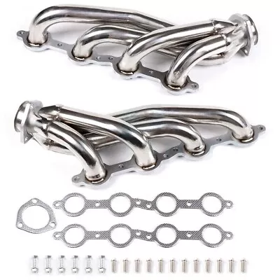 Shorty Headers 304 S/S For Chevy GMC 2002-2013 Trucks SUV 4.8L 5.3L 6.0L 6.2L • $189.01