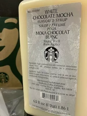 STARBUCKS White Chocolate Mocha Sauce Syrup~NEW~SEALED~63 Fl Oz~Best By 06/24 • $49.95