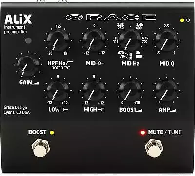 Grace Design ALiX Acoustic Instrument Preamp / EQ / DI / Boost Pedal - Black • $688.50