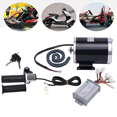 Electric Bicycle Conversion Kit Brush Motor Controller For ATV Ebike Small Go Ka • $113