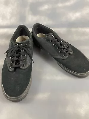 VANS Atwood Shoes Mens Sz 10 Black Suede Canvas VN-0KC4BKA Sneaker Skateboard • $19.88