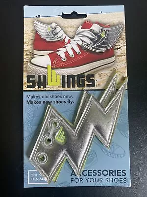 Shwings Silver Lighting Bolt Shoe Wings Accessories Lace To Any Shoe - NEW!  • $5.25