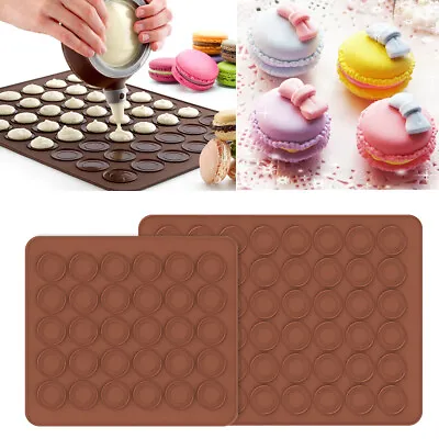 £3.89 • Buy Silicone Macaron Macaroon Mat Tray 30 48 Circles Muffin Mould Oven Baking Mold