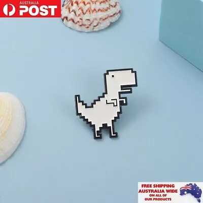 Cute Pixel T-Rex Enamel Pin Brooches Metal Lapel Badge Fashion Jewellery Gift • $8.95