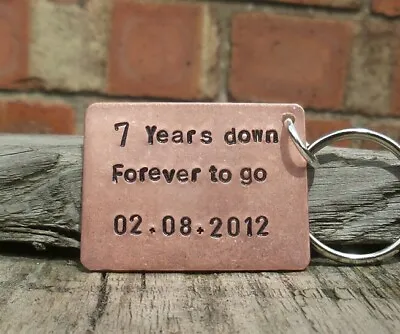 7 YEARS FOREVER TO GO 7th Anniversary Gift PERSONALISED COPPER Keychain Keyring  • £12.99