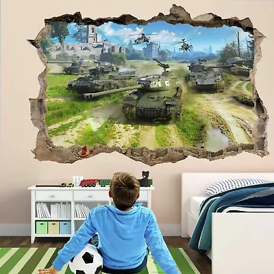 Tanks War Army Wall Art Sticker Mural Decal Poster Kids Room Decor Miltary DL33 • $24.88