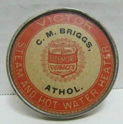 VICTOR STEAM HEATERS RICHMOND STOVE Co NORWICH CONN Old Ad Mirror Briggs Athol • $54