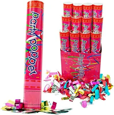 $31.95 • Buy 12  Confetti Cannons Compressed Air Party Poppers Indoor Outdoor Safe [12 Pc]