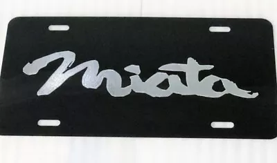 MAZDA MIATA LOGO Car Tag Diamond Etched On Black Aluminum License Plate • $18.95