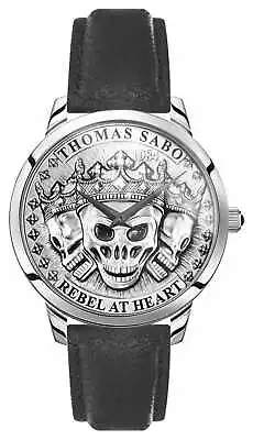 Thomas Sabo | Men's Rebel Spirit 3D Skulls | Black Leather WA0355-203-201-42 • $451