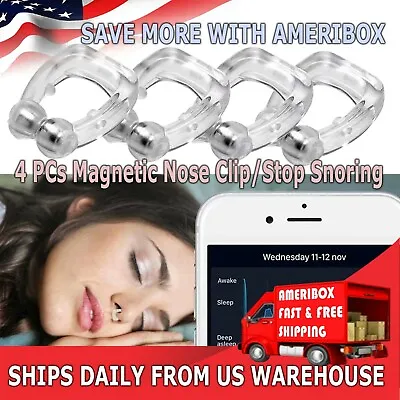 4X Silicone Magnetic Anti Snore Stop Snoring Nose Clip Sleeping Aid Apnea Guard  • $3.99