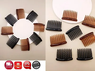 Hair Combs Hair Slides 2/4 Pack Of Black Clear Tort Hair Comb Plastic • £2.19