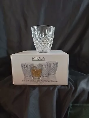 Mikasa Crystal Harding Double Old Fashioned Whiskey Glasses Set Of 4 • $30