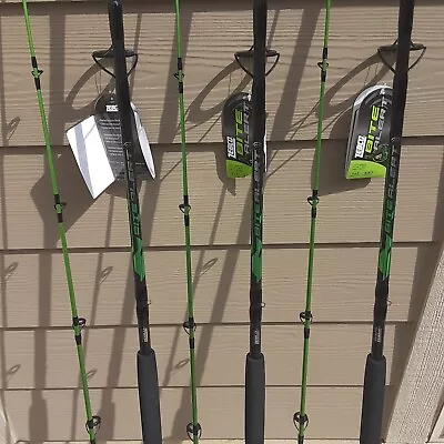 Lot Of 3  New 7'  Foot Zebco Bite Alert  Medium Heavy Spinning Rod 2pc Catfish • $69.99