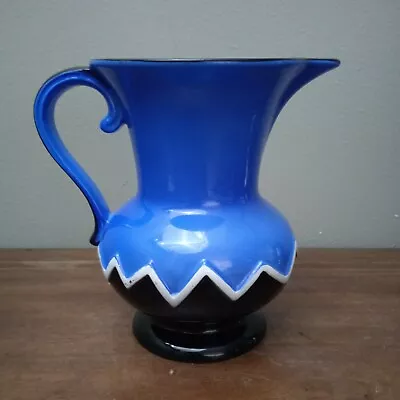 Vintage 1930's Art Deco Falcon Ware Jug Universal No 3 15cm  Tall Blue/Black  • £5.95