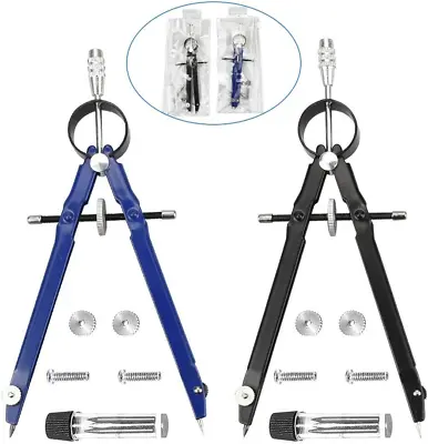 PERFETSELL 2 Pack Professional Compass Math Compass Geometry With Lock Screws • £10.65