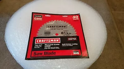 Craftsman Professional Carbide C200 Saw Blade 40 Tooth 8 1/4 Inch #26794 NEW Sea • $49.99