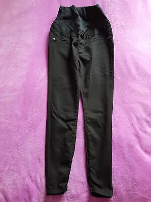 BooHoo Maternity Size 14 Over Bump Skinny Jeggings L29  - Black • £6.50