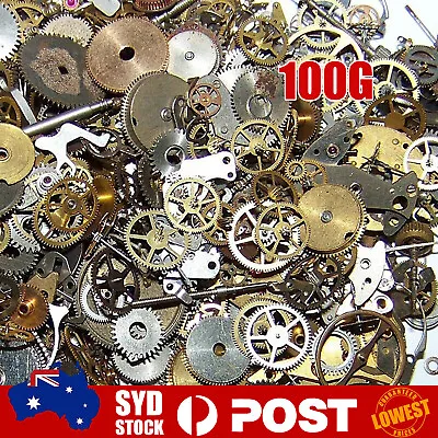 100g Watch Parts Steampunk Cyberpunnk Cogs Gears DIY Jewelry Making Crafts Art E • $7.25