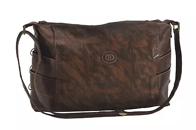 Authentic GUCCI Vintage Camouflage Shoulder Cross Body Bag Leather Brown 2794I • $46