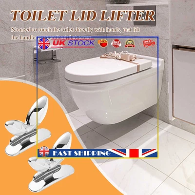 £5.19 • Buy 2pcs Toilets Seat Lid Lifter Non-dirty Hands Mini Cabinet Drawer Handle (Silver)